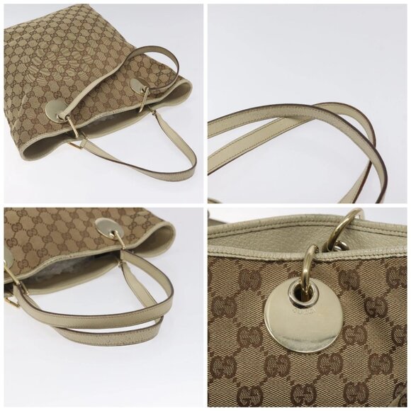 GUCCI GG Canvas Tote Bag Beige Gold 120836 Auth BA3640 - Picture 16 of 16